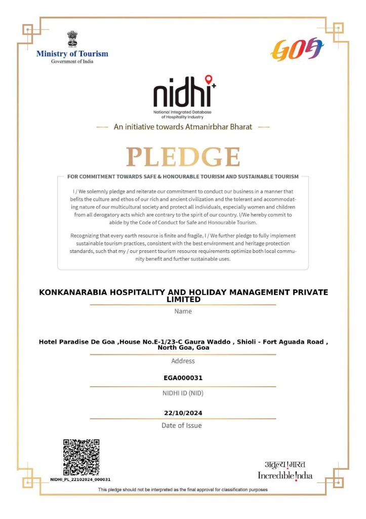 NIDHI Pledge Certificate